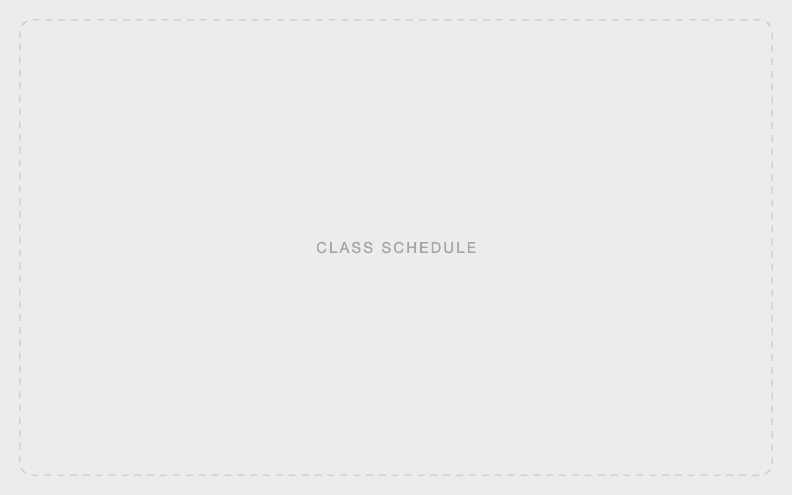 Class schedule — placeholder